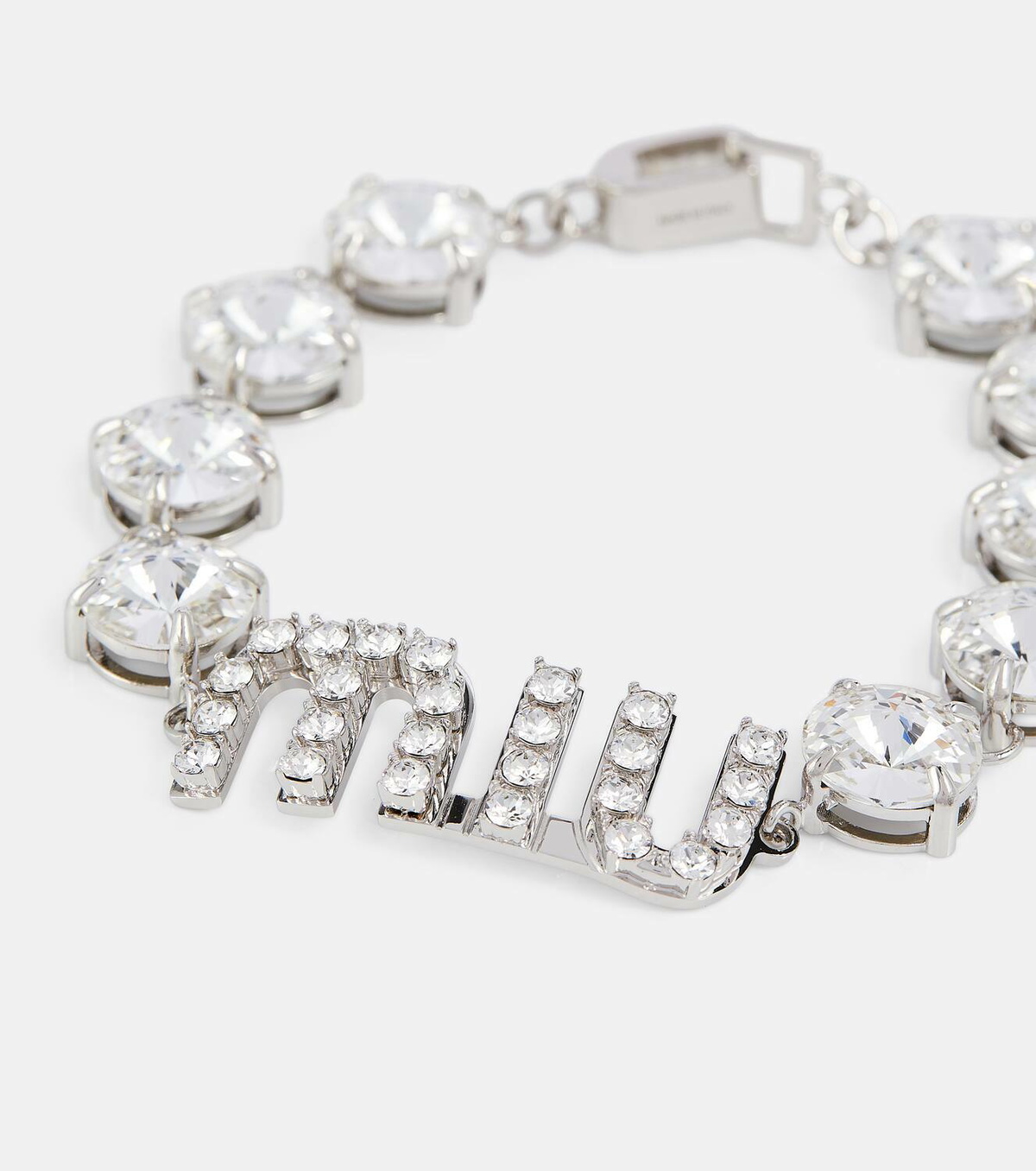 Miu Miu Logo crystal-embellished bracelet