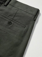 NN07 - Bill Tapered Cropped Cotton-Blend Twill Trousers - Green
