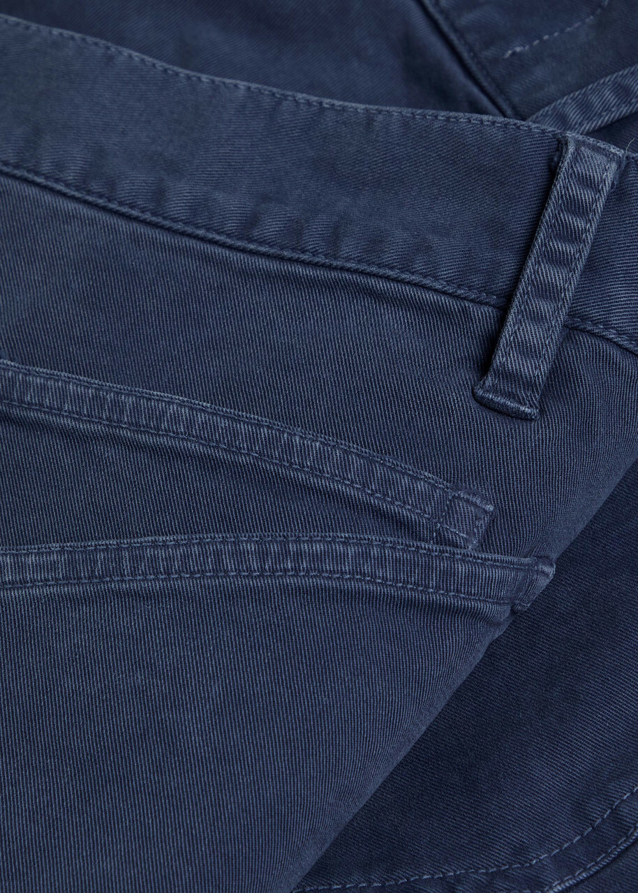 Nili Lotan Shon Barrel-leg Stretch-cotton Trousers Navy