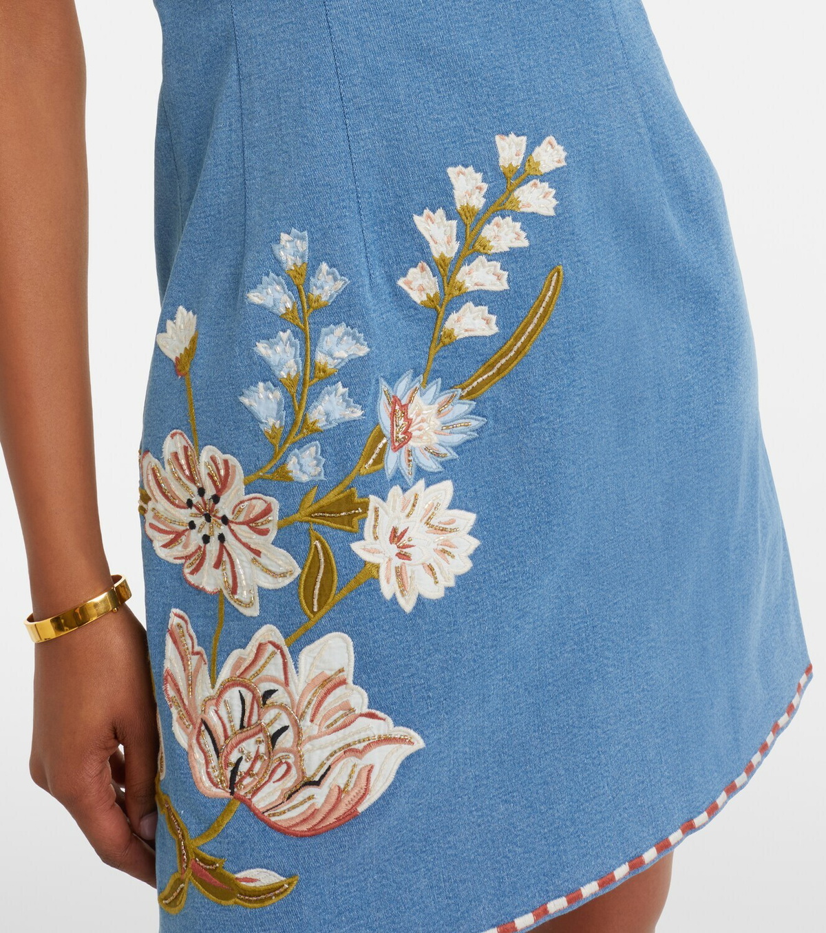 Veronica Beard Chester floral denim minidress