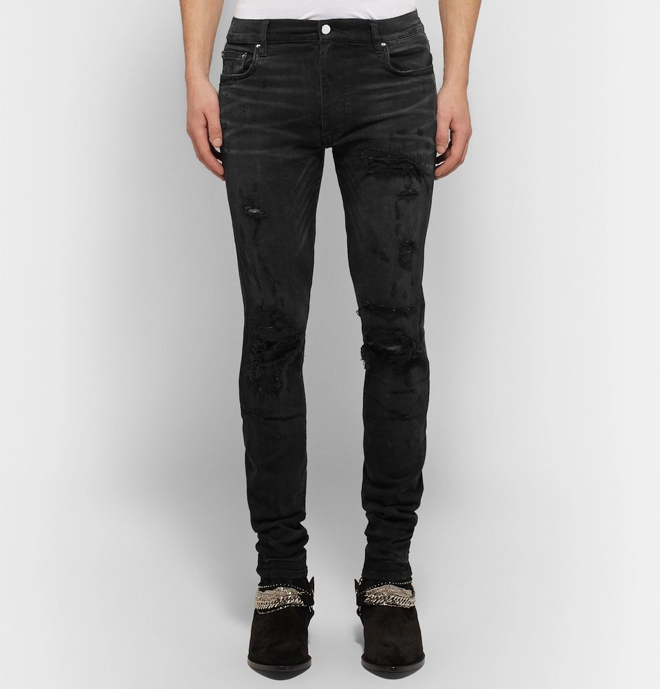 AMIRI - Skinny-Fit Distressed Stretch-Denim Jeans - Men