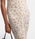 Magda Butrym Floral-appliqué ruched midi dress
