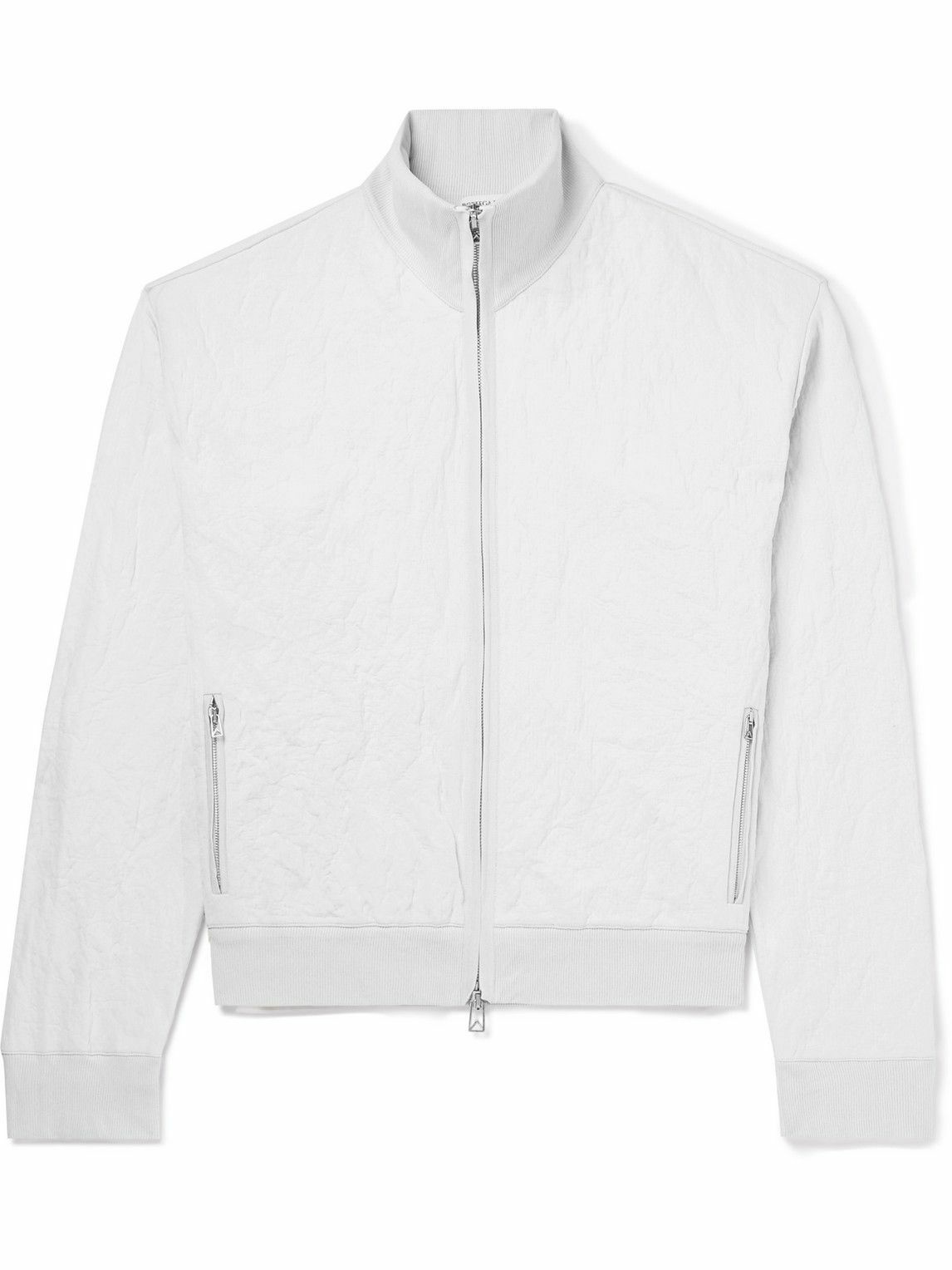 Bottega Veneta - Crinkled-Jersey Bomber Jacket - White Bottega Veneta