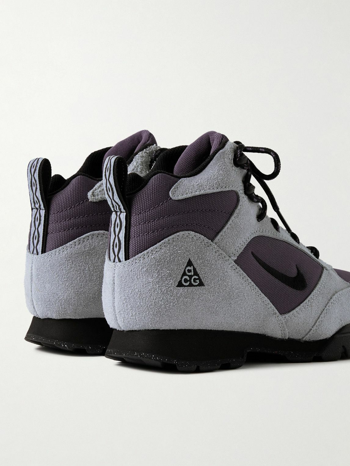 Nike ACG Torre Mid Canvas and Suede Hiking Boots Gray