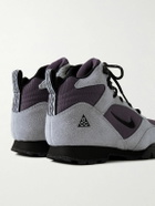 Nike - ACG Torre Mid Canvas and Suede Hiking Boots - Gray