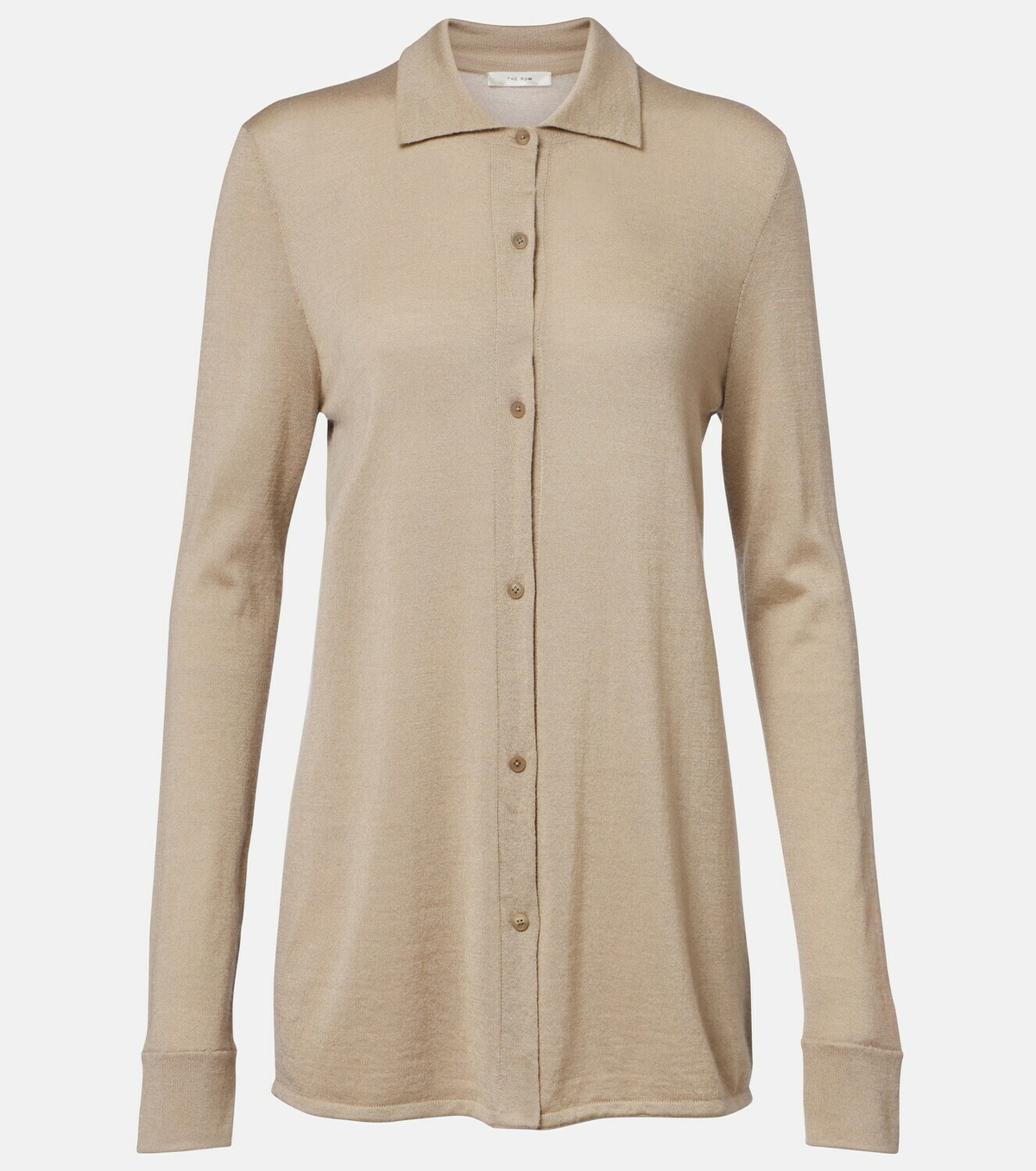 The Row Ocari knitted cashmere and silk shirt