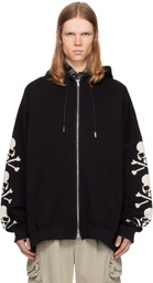 MASTERMIND WORLD Black Oversized Patch Zip-Up Hoodie