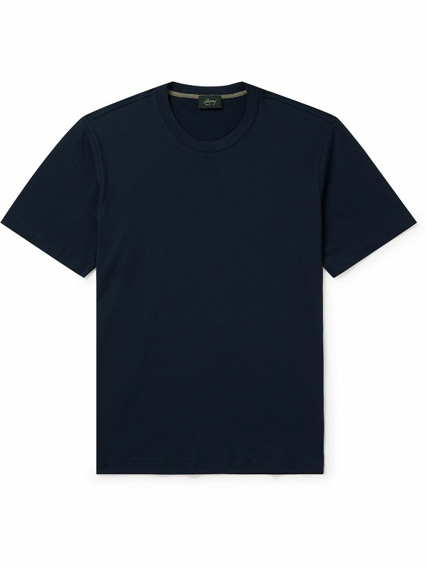 Photo: Brioni - Cotton-Jersey T-Shirt - Blue