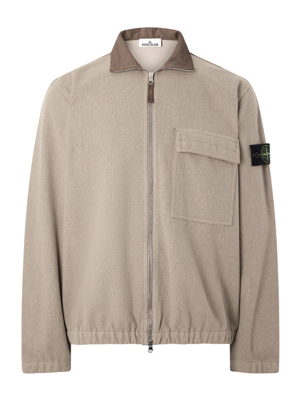 Photo: Stone Island - Garment-Dyed Wool Nylon Flannel-TC Overshirt - Brown