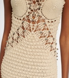Rabanne Embellished crochet cotton midi dress