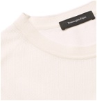 Ermenegildo Zegna - Waffle-Knit Silk and Cotton-Blend T-Shirt - Neutrals