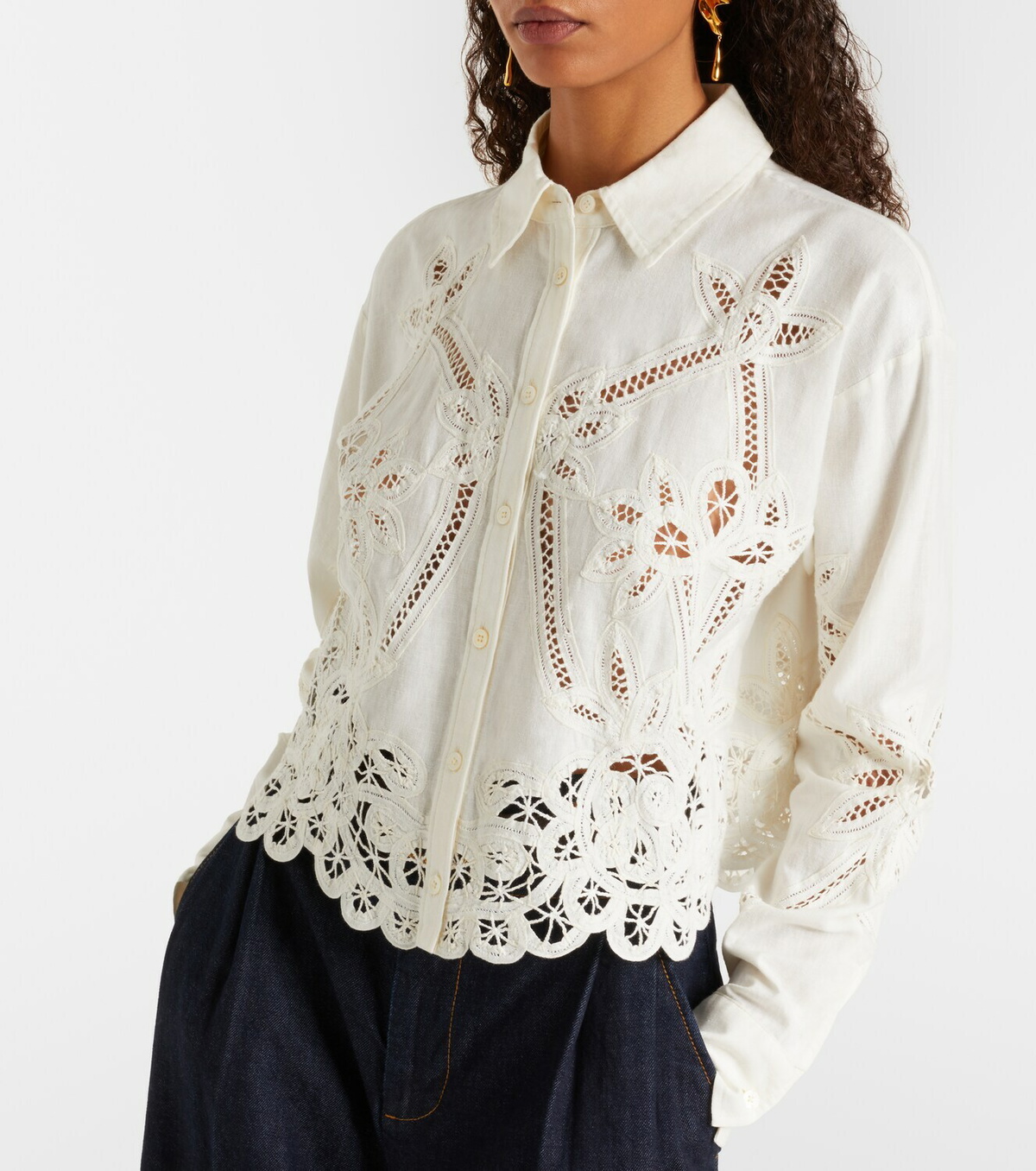 Veronica Beard Aderes cotton and linen shirt