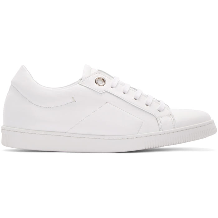 Calvin Klein Collection White Leather Eyelet Sneakers