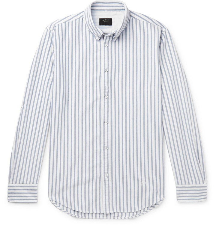 Photo: rag & bone - Fit 2 Tomlin Slim-Fit Button-Down Collar Striped Cotton Shirt - White