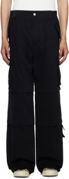 MISBHV Black Paneled Cargo Pants