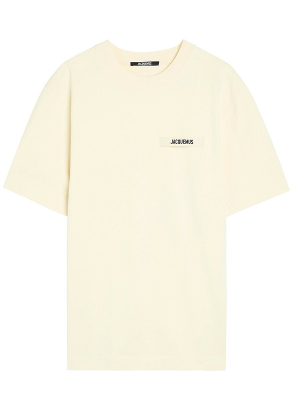 Photo: Jacquemus Le T-shirt Logo-embroidered Cotton T-shirt Beige