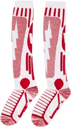 Walter Van Beirendonck Red & White Jacquard Socks