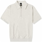 FrizmWORKS Men's Half Zip Short Sleeve Sweater in Oatmeal
