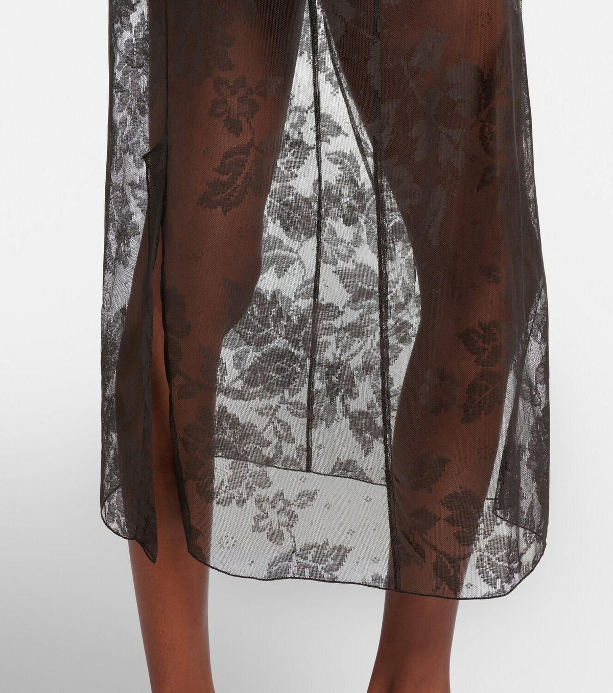 Prada Floral lace cotton midi skirt