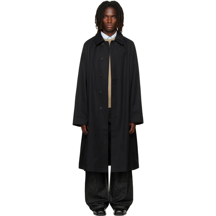 Photo: Studio Nicholson Navy Crowe Coated Cotton Trench Coat