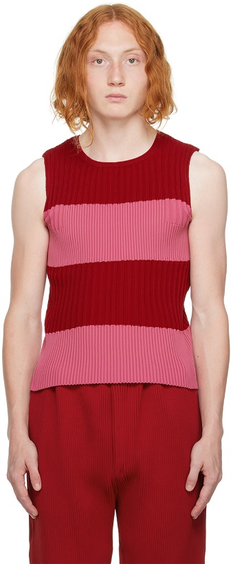 Photo: CFCL SSENSE Exclusive Red & Pink Fluted Tank Top