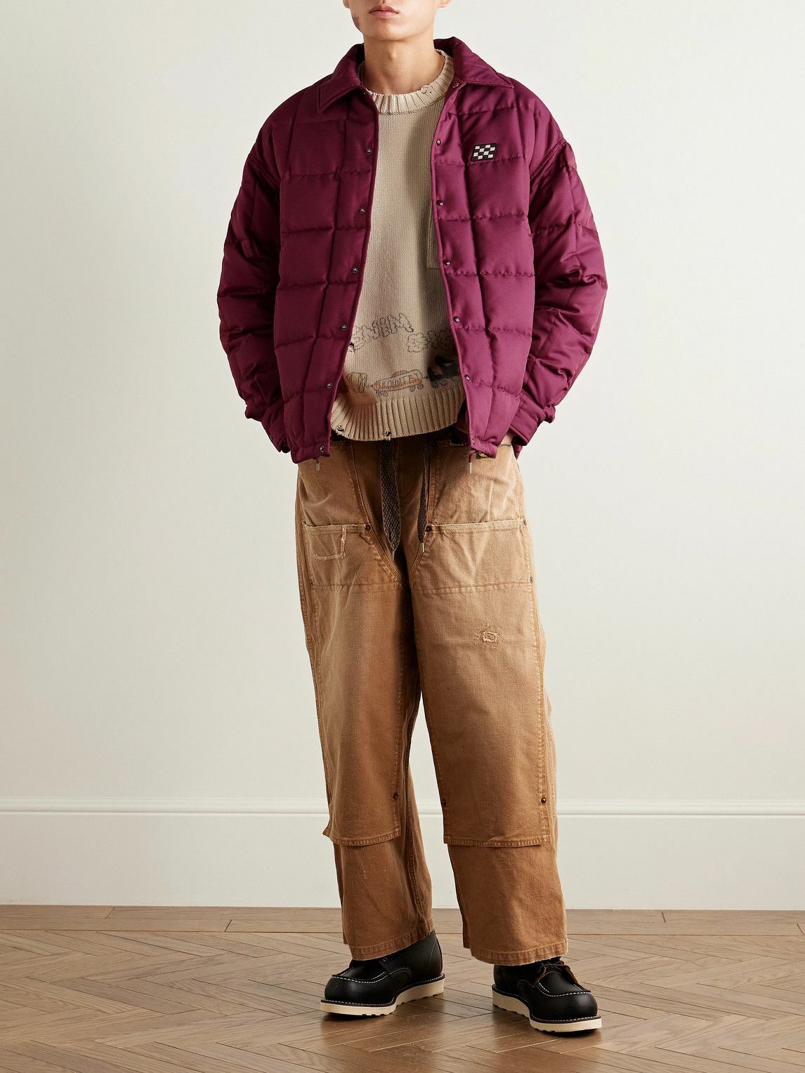 Visvim - Coach Appliquéd Quilted Wool and Silk-Blend Twill Down