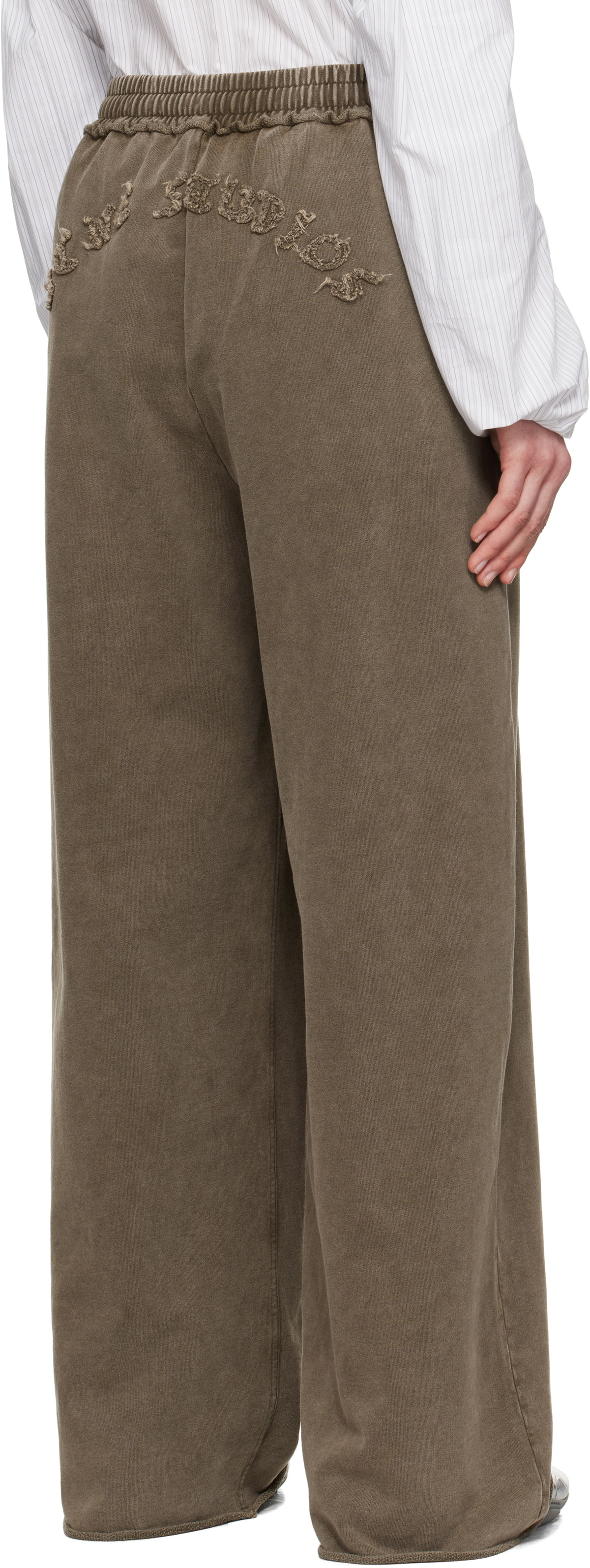 Acne Studios Brown Embroidered Logo Lounge Pants