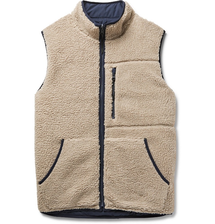 Photo: Alex Mill - Reversible Padded Sherpa and Shell Gilet - Neutrals