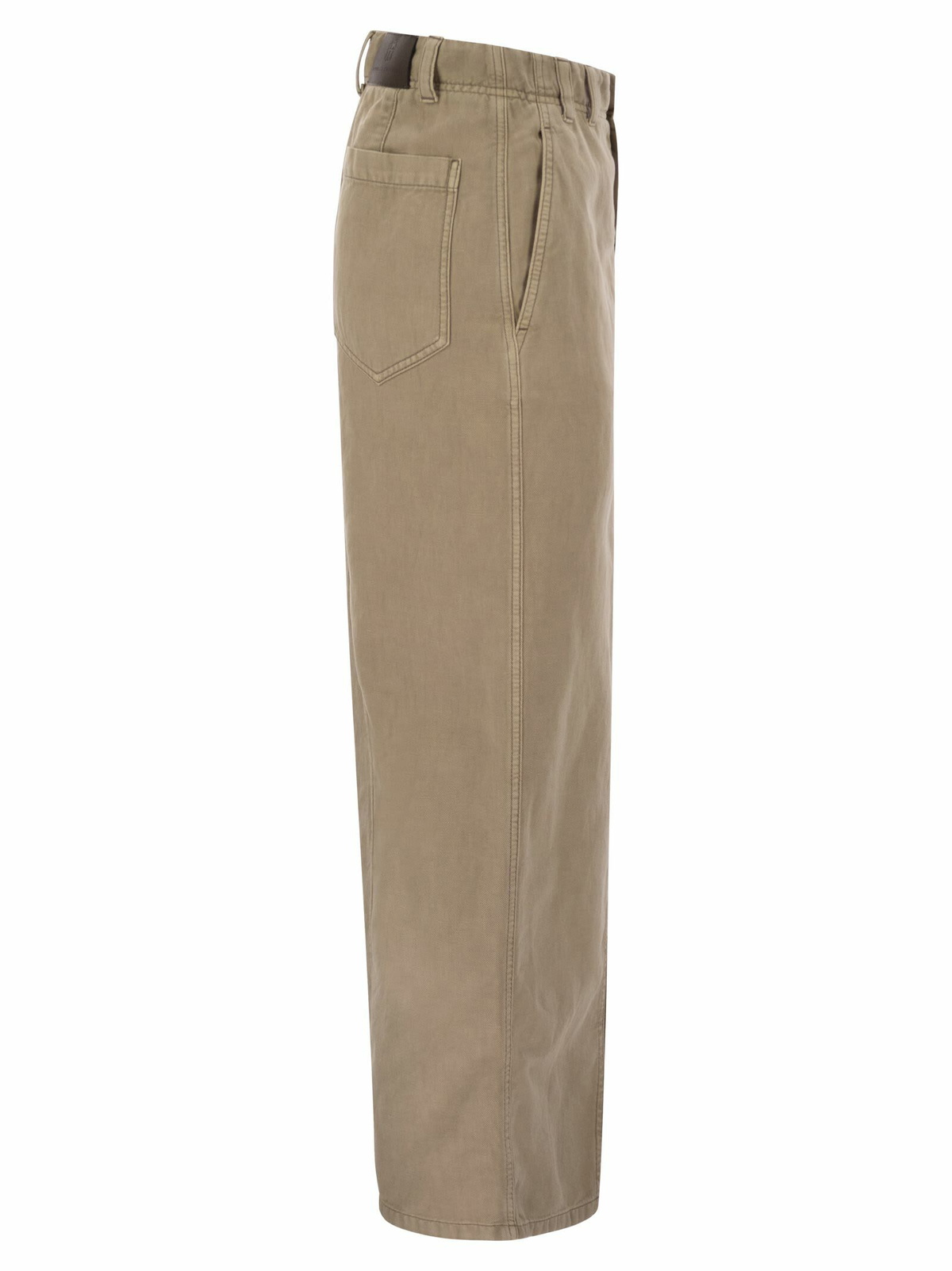 スカート BRUNELLO CUCINELLI Chino skirt in garment-dyed cotton and li Brunello Cucinelli Chino Skirt In Garment-dyed Cotton And