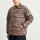 Taion Men's Down Coach Jacket in Black/Gold Tiger Camo