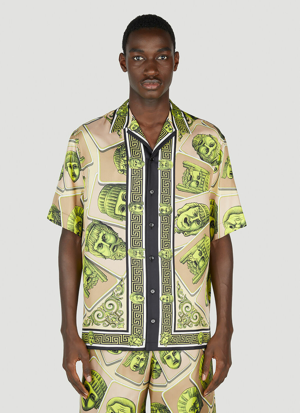 Versace - Mask Silk Shirt in Beige Versace