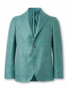 Caruso - Wool, Silk and Linen-Blend Blazer - Blue
