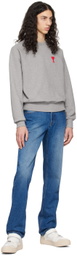 AMI Paris Gray Ami de Cœur Sweatshirt