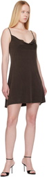 Versace Jeans Couture Brown Cupro Midi Dress