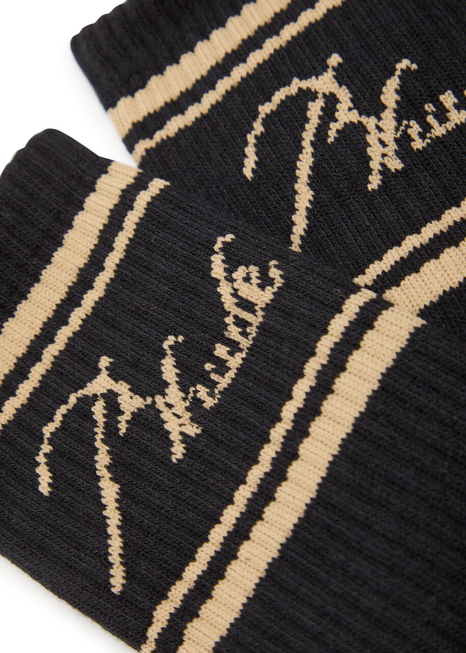Rhude Script Logo Stretch-cotton Socks - Black - One Size