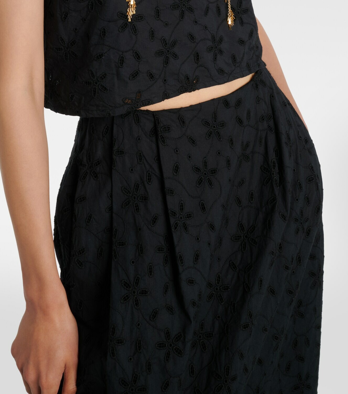 Posse Salma embroidered cotton maxi skirt