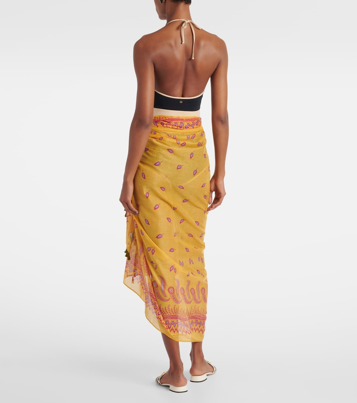 Valentino Printed cotton beach cover-up