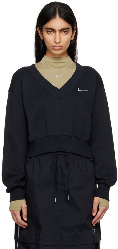 Photo: Nike Black Cropped Sweatshirt