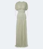 De La Vali Nymera pleated tulle corset gown