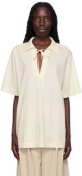 TOTEME Off-White Self-Tie Polo