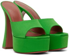 Amina Muaddi Green Dalida Plateau Heeled Sandals