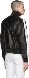 AMIRI Black Leather M.A. Zip Track Jacket