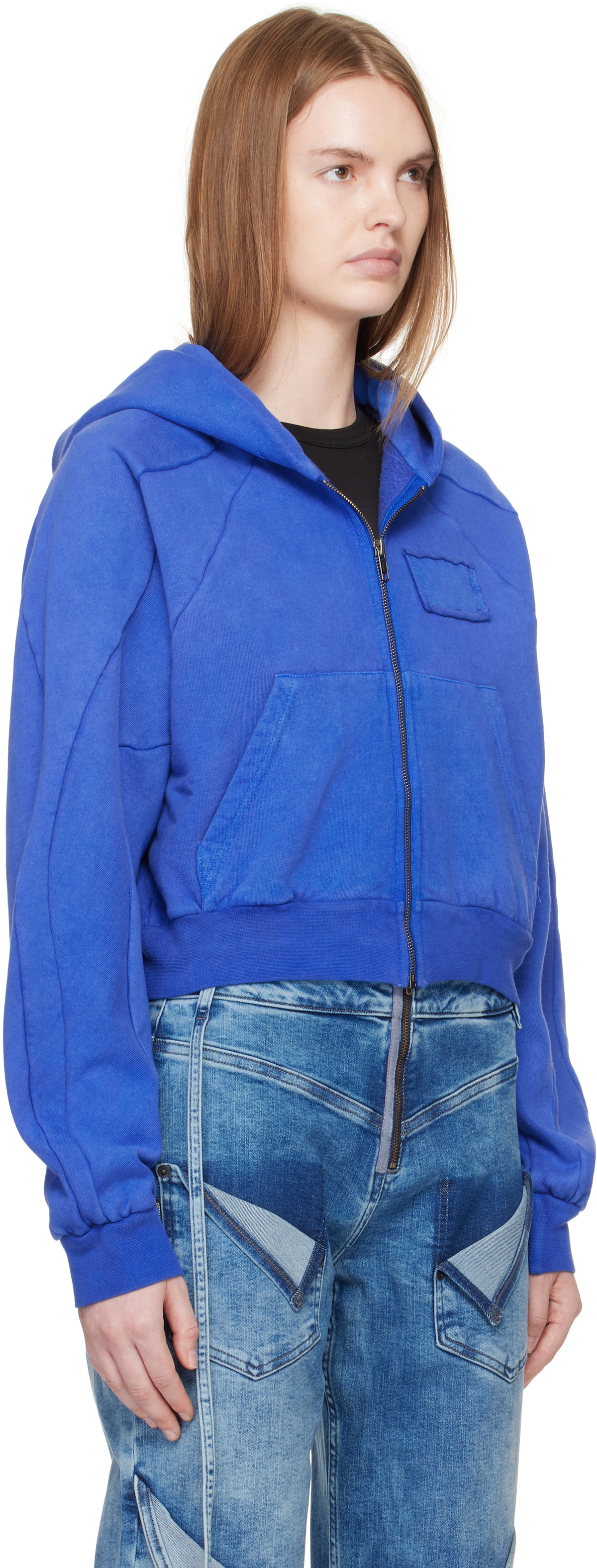 Ottolinger Blue Multiline Zip Hoodie