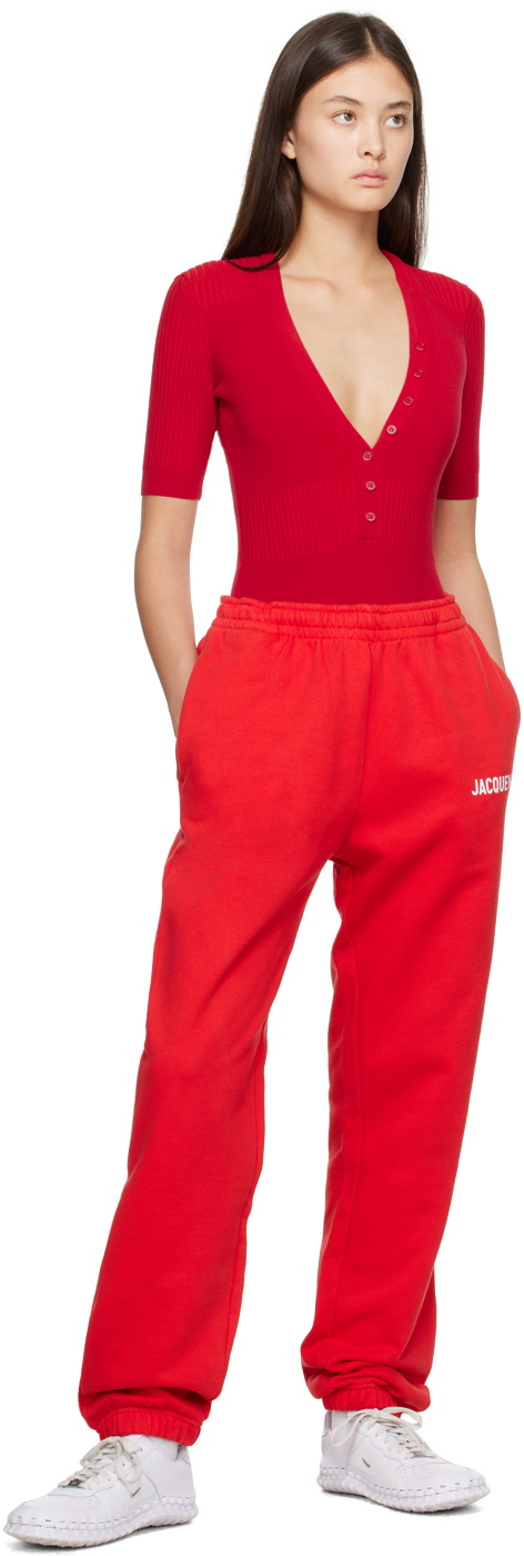 Jacquemus Red Le Papier 'Le Jogging Jacquemus' Lounge Pants