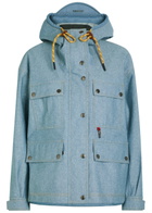 Moncler Beziers Waterproof Hooded Denim Jacket Mid Blu
