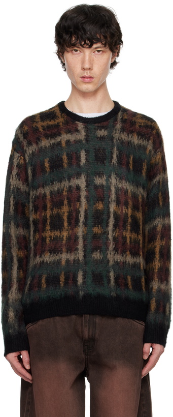 Photo: Dime Black Plaid Mohair Knit Sweater