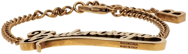 Photo: Balenciaga Gold Typo Valentine Bracelet
