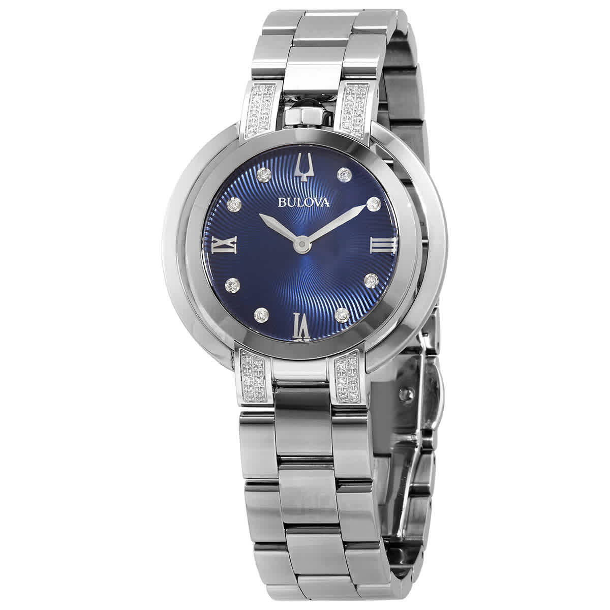 Bulova RUBAIYAT Quartz Diamond Blue Dial Ladies Watch 96R225