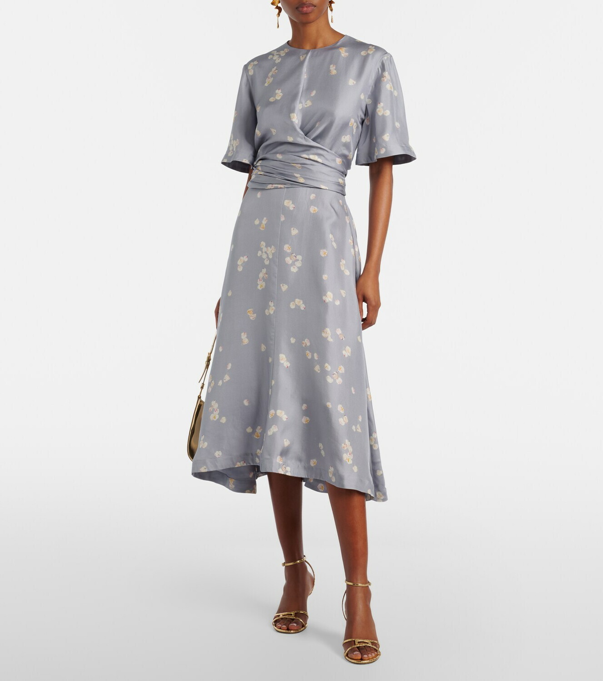 Altuzarra Kirsty floral draped silk midi dress