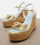 Valentino Garavani Cœur Royal leather espadrille wedges